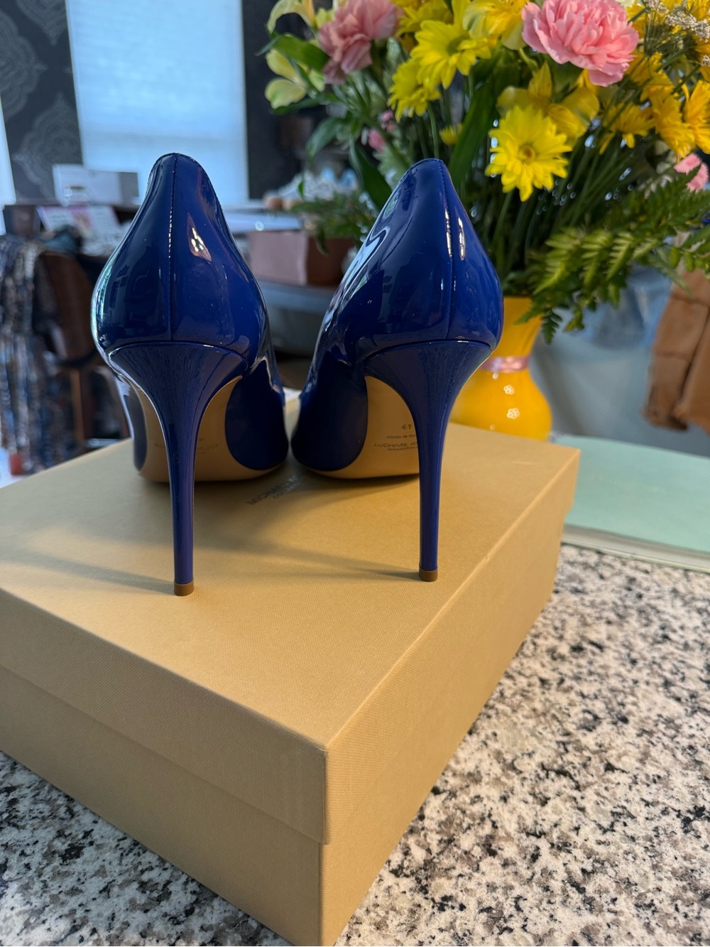 New Michael Kors Lapis Blue Patent Pointed-Toe Pumps - Picture 6 of 7